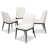 Baxton Studio Darcell Modern and Contemporary White Faux Leather Upholstered Dining Chair (Set of 4) Baxton Studio-dining chair-Minimal And Modern - 1