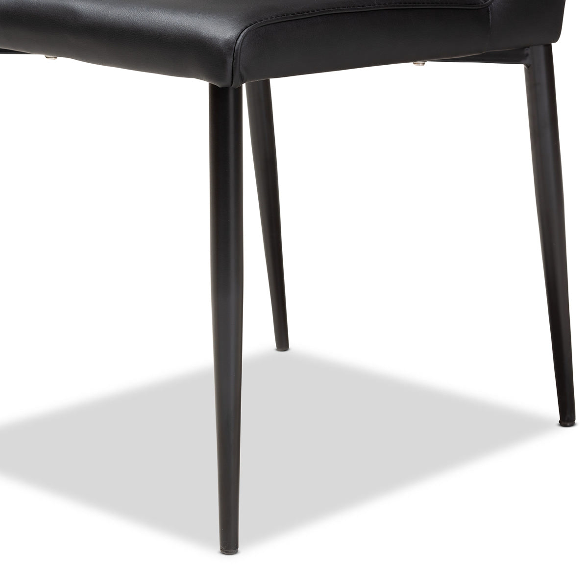 Baxton Studio Chandelle Modern and Contemporary Black Faux Leather Upholstered Dining Chair (Set of 4) Baxton Studio-dining chair-Minimal And Modern - 2
