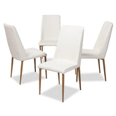 Baxton Studio Chandelle Modern and Contemporary White Faux Leather Upholstered Dining Chair (Set of 4) Baxton Studio-dining chair-Minimal And Modern - 1