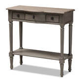 Baxton Studio Noelle French Provincial Gray Finished 1-Drawer Wood Console Table Baxton Studio-side tables-Minimal And Modern - 1
