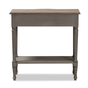 Baxton Studio Noelle French Provincial Gray Finished 1-Drawer Wood Console Table