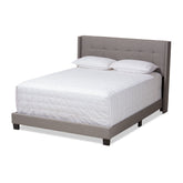 Baxton Studio Lisette Modern and Contemporary Grey Fabric Upholstered King Size Bed Baxton Studio-0-Minimal And Modern - 1