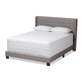 Baxton Studio Lisette Modern and Contemporary Grey Fabric Upholstered Full Size Bed Baxton Studio-0-Minimal And Modern - 1