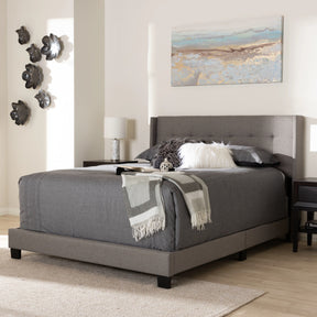 Baxton Studio Lisette Modern and Contemporary Grey Fabric Upholstered Full Size Bed Baxton Studio-0-Minimal And Modern - 6