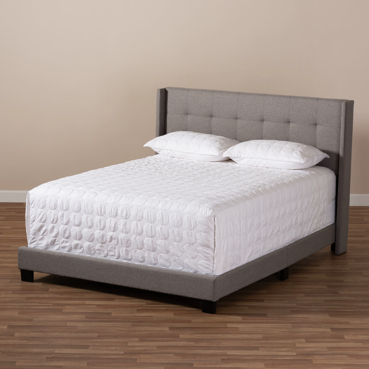 Baxton Studio Lisette Modern and Contemporary Grey Fabric Upholstered Full Size Bed Baxton Studio-0-Minimal And Modern - 7