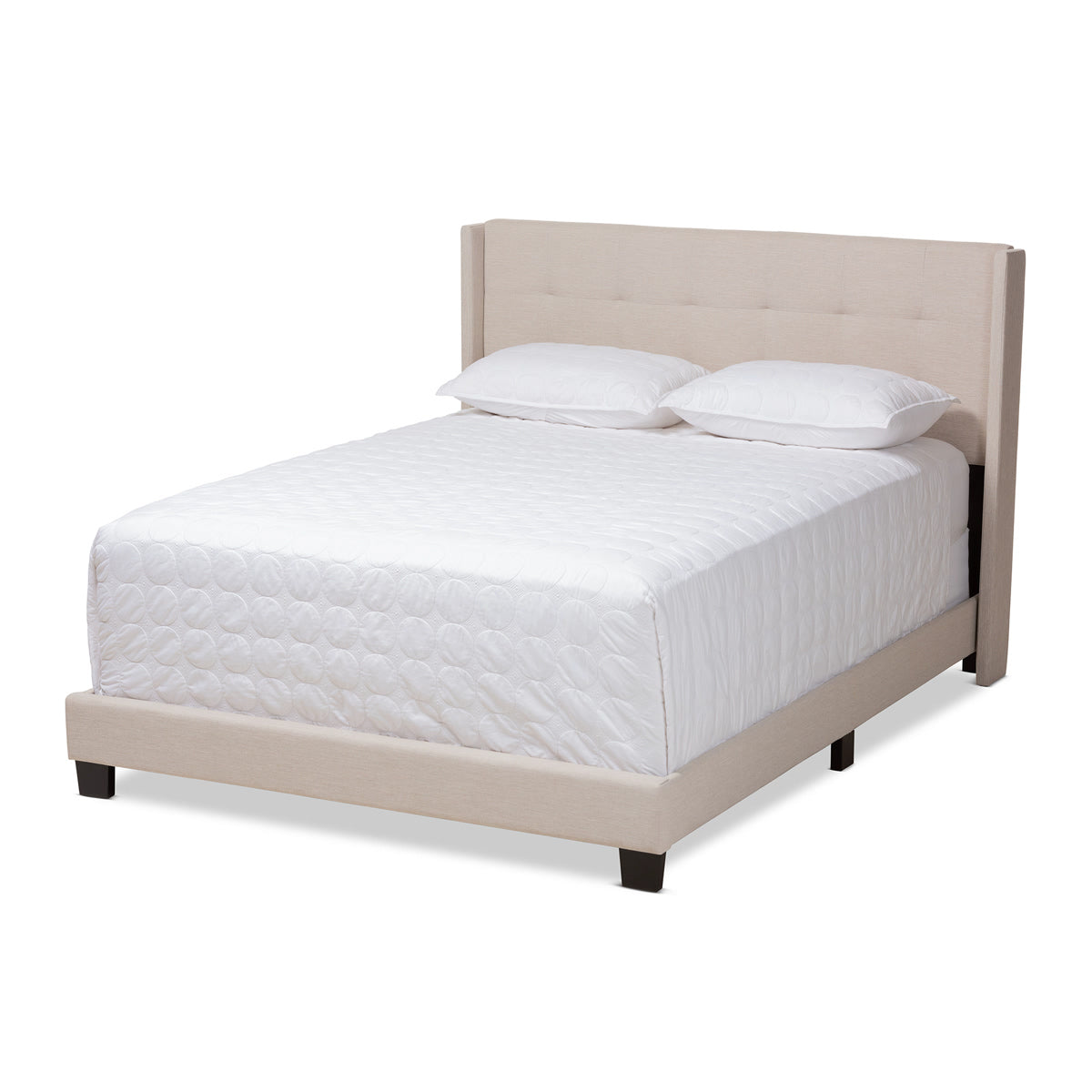 Baxton Studio Lisette Modern and Contemporary Beige Fabric Upholstered Full Size Bed Baxton Studio-0-Minimal And Modern - 1