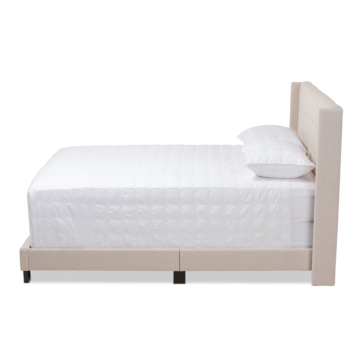 Baxton Studio Lisette Modern and Contemporary Beige Fabric Upholstered King Size Bed Baxton Studio-0-Minimal And Modern - 2