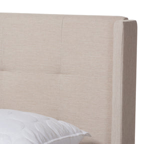 Baxton Studio Lisette Modern and Contemporary Beige Fabric Upholstered King Size Bed Baxton Studio-0-Minimal And Modern - 4