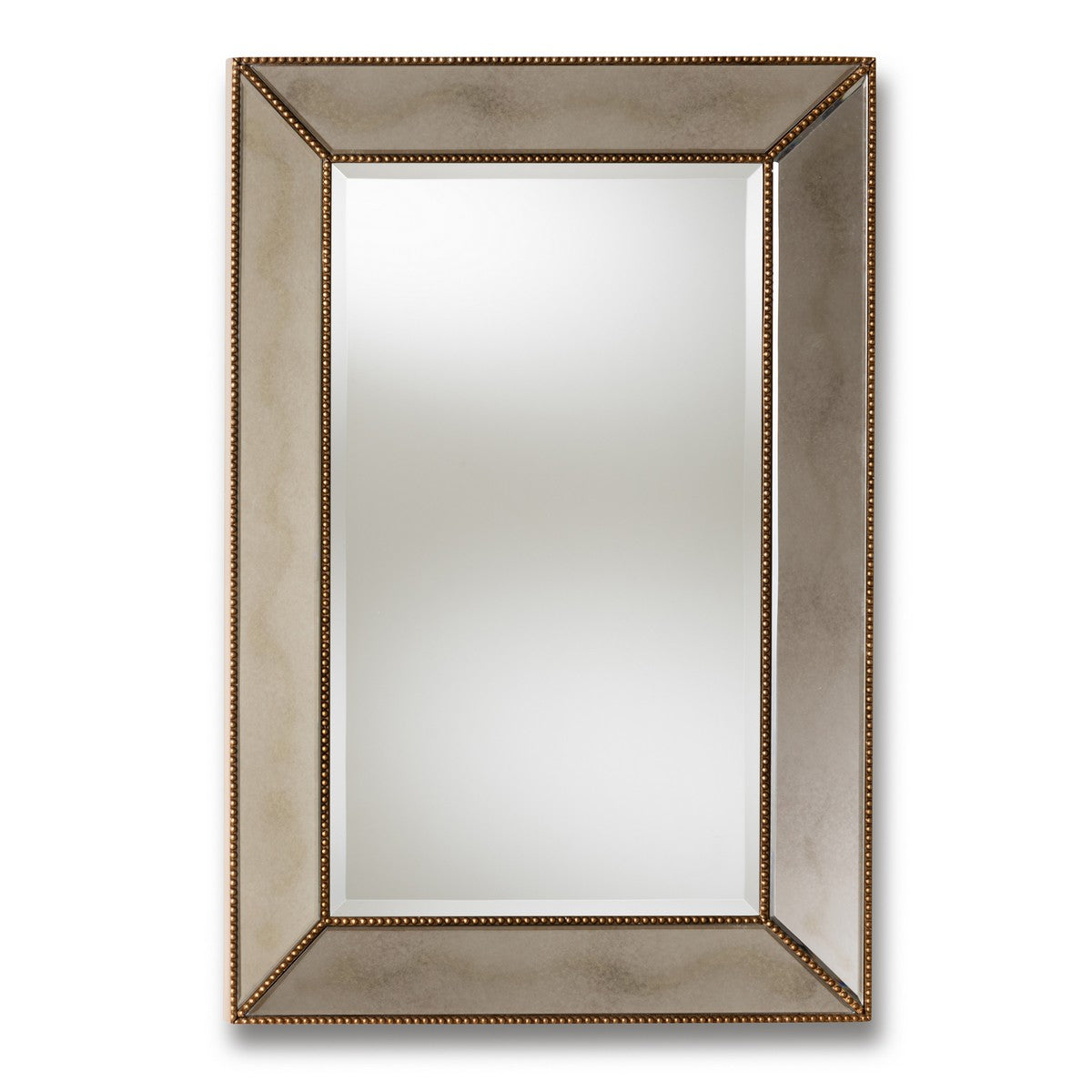 Baxton Studio Neva Modern and Contemporary Antique Gold Finished Rectangular Accent Wall Mirror Baxton Studio-mirrors-Minimal And Modern - 1