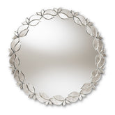 Baxton Studio Luiza Modern and Contemporary Silver Finished Round Petal Leaf Accent Wall Mirror Baxton Studio-mirrors-Minimal And Modern - 1
