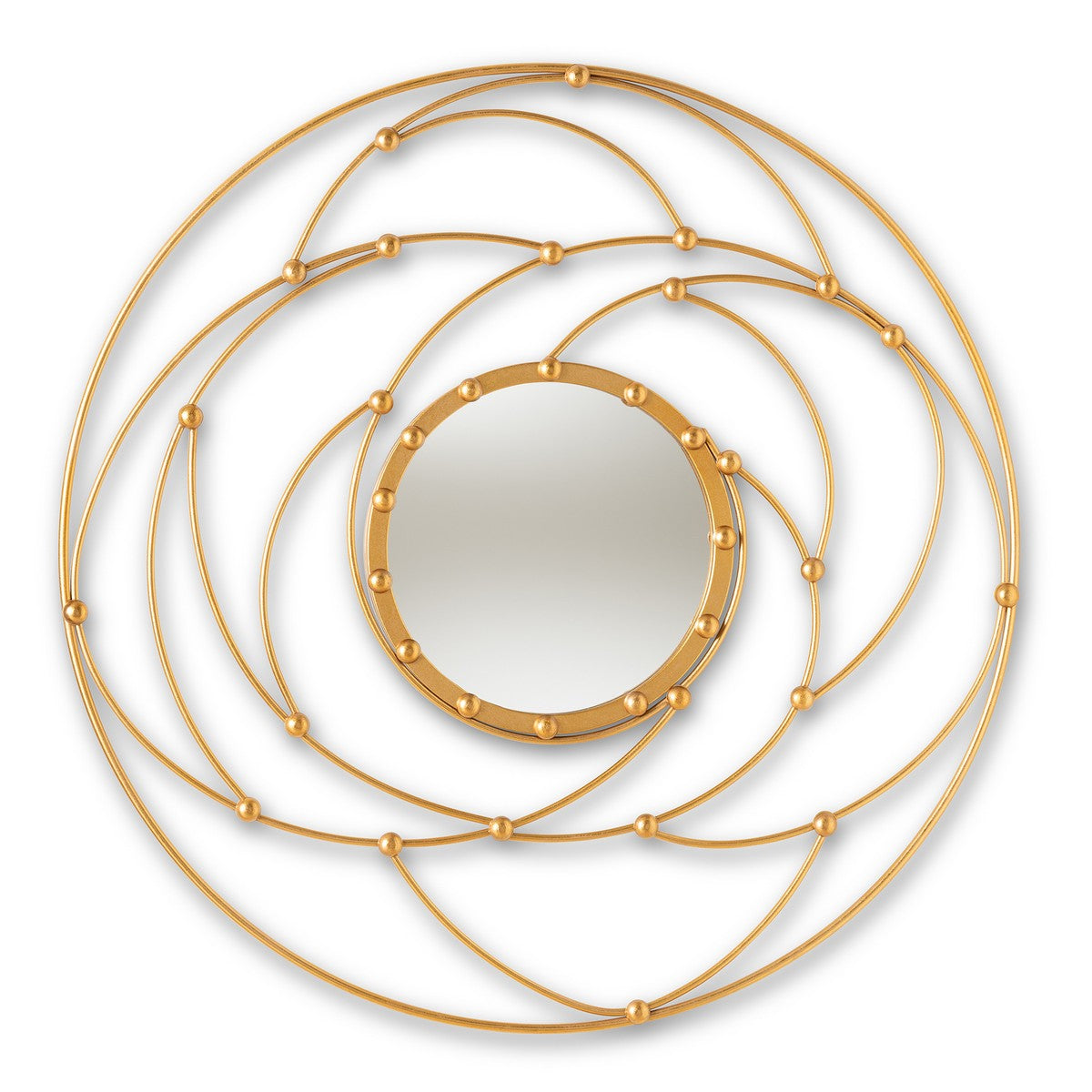 Baxton Studio Marisol Modern and Contemporary Antique Gold Finished Round Accent Wall Mirror Baxton Studio-mirrors-Minimal And Modern - 1