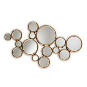 Baxton Studio Cassiopeia Modern and Contemporary Antique Gold Finished Bubble Accent Wall Mirror Baxton Studio-mirrors-Minimal And Modern - 1
