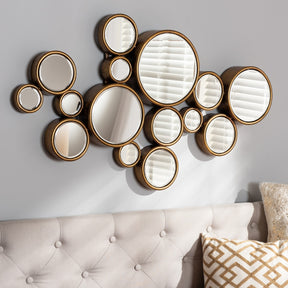 Baxton Studio Cassiopeia Modern and Contemporary Antique Gold Finished Bubble Accent Wall Mirror