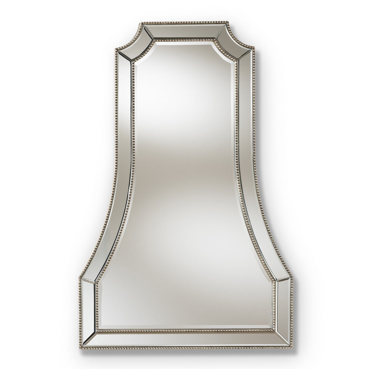 Baxton Studio Sanna Modern and Contemporary Antique Silver Finished Accent Wall Mirror Baxton Studio-mirrors-Minimal And Modern - 1