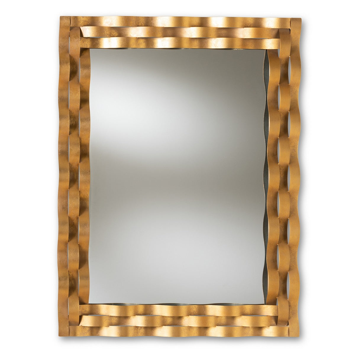 Baxton Studio Arpina Modern and Contemporary Antique Gold Finished Rectangular Accent Wall Mirror Baxton Studio-mirrors-Minimal And Modern - 1
