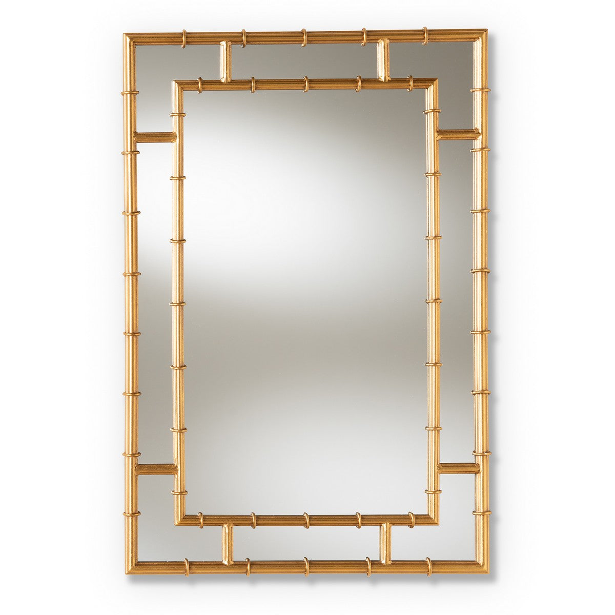 Baxton Studio Adra Modern and Contemporary Gold Finished Bamboo Accent Wall Mirror Baxton Studio-mirrors-Minimal And Modern - 1
