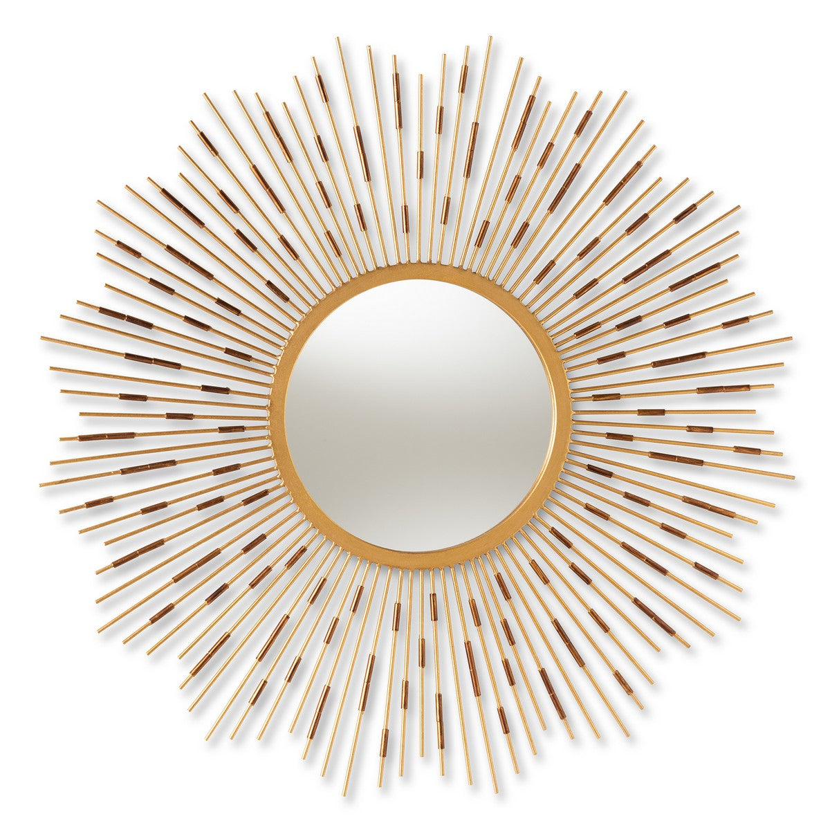 Baxton Studio Apollonia Modern and Contemporary Gold Finished Sunburst Accent Wall Mirror Baxton Studio-mirrors-Minimal And Modern - 1