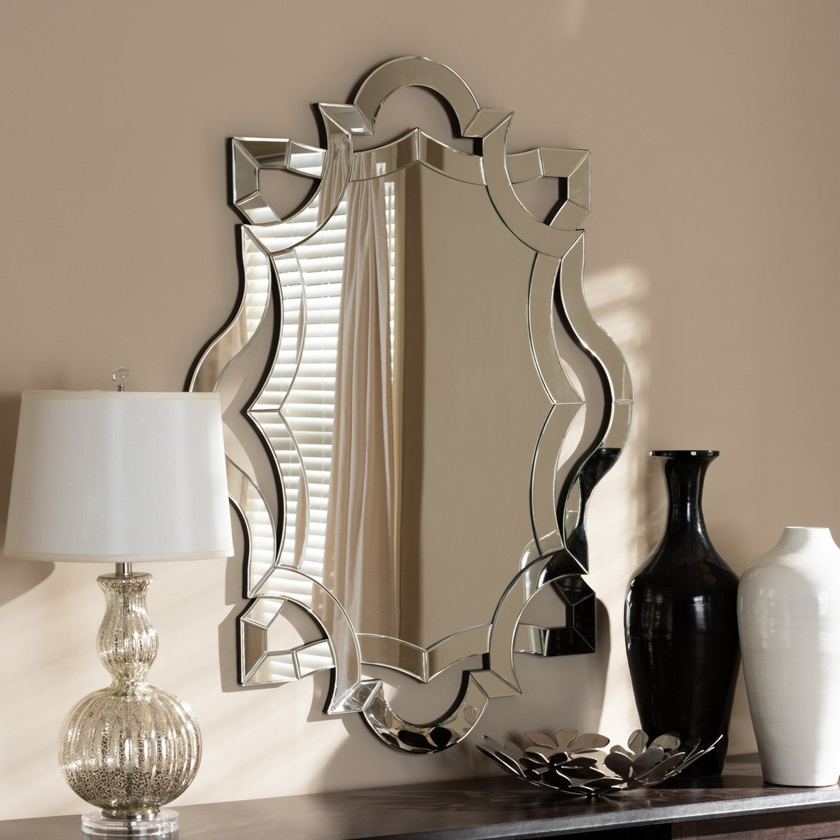 Baxton Studio Colina Modern and Contemporary Silver Finished Accent Wall Mirror