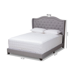 Baxton Studio Aden Modern and Contemporary Grey Fabric Upholstered Full Size Bed Baxton Studio-0-Minimal And Modern - 2