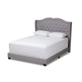 Baxton Studio Aden Modern and Contemporary Grey Fabric Upholstered King Size Bed Baxton Studio-0-Minimal And Modern - 1