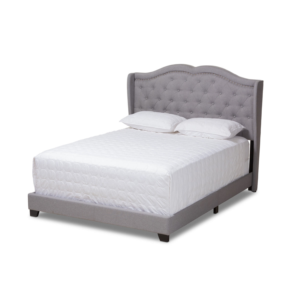 Baxton Studio Aden Modern and Contemporary Grey Fabric Upholstered Queen Size Bed Baxton Studio-0-Minimal And Modern - 1