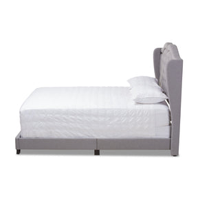 Baxton Studio Aden Modern and Contemporary Grey Fabric Upholstered King Size Bed Baxton Studio-0-Minimal And Modern - 3
