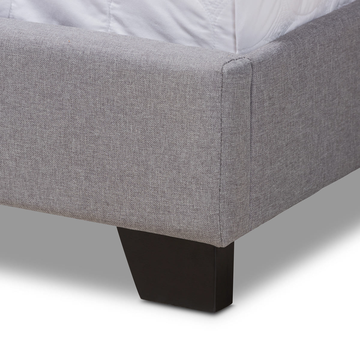 Baxton Studio Aden Modern and Contemporary Grey Fabric Upholstered King Size Bed Baxton Studio-0-Minimal And Modern - 6