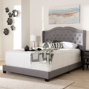 Baxton Studio Aden Modern and Contemporary Grey Fabric Upholstered Full Size Bed Baxton Studio-0-Minimal And Modern - 7