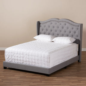 Baxton Studio Aden Modern and Contemporary Grey Fabric Upholstered King Size Bed Baxton Studio-0-Minimal And Modern - 8