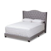 Baxton Studio Alesha Modern and Contemporary Grey Fabric Upholstered Full Size Bed Baxton Studio-0-Minimal And Modern - 1