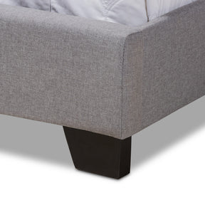 Baxton Studio Alesha Modern and Contemporary Grey Fabric Upholstered King Size Bed Baxton Studio-0-Minimal And Modern - 6