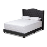 Baxton Studio Alesha Modern and Contemporary Charcoal Grey Fabric Upholstered Full Size Bed Baxton Studio-0-Minimal And Modern - 1
