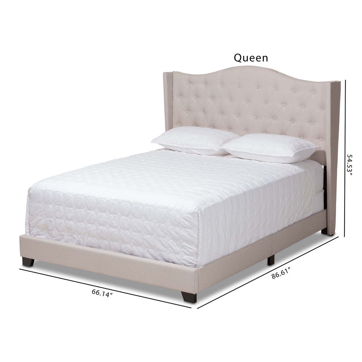 Baxton Studio Alesha Modern and Contemporary Beige Fabric Upholstered King Size Bed Baxton Studio-0-Minimal And Modern - 10