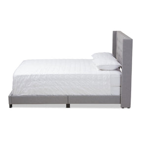 Baxton Studio Brady Modern and Contemporary Light Grey Fabric Upholstered Queen Size Bed Baxton Studio-0-Minimal And Modern - 3