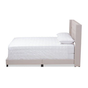 Baxton Studio Brady Modern and Contemporary Beige Fabric Upholstered Queen Size Bed Baxton Studio-0-Minimal And Modern - 3