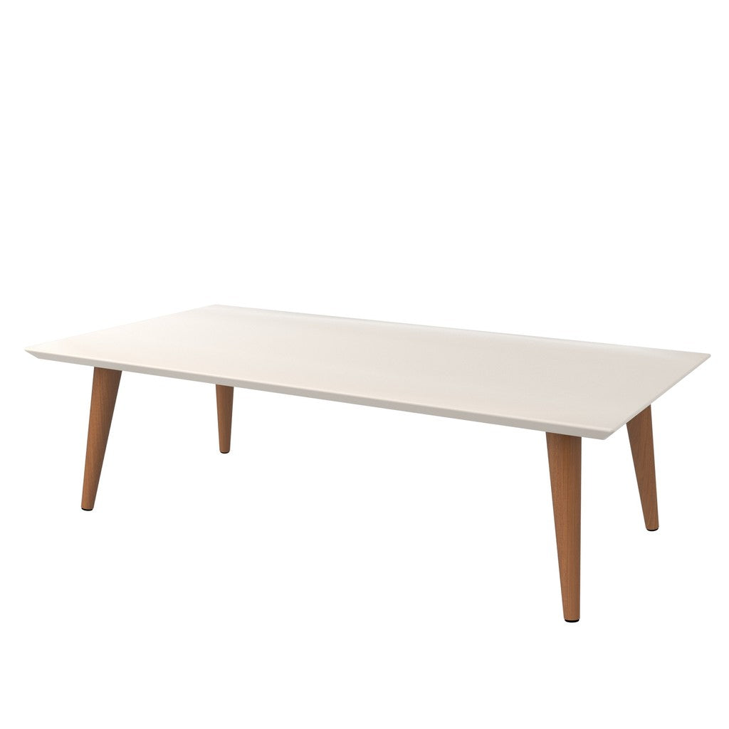 Manhattan Comfort  Utopia 11.81" High  Rectangle Coffee Table with Splayed Legs in White Gloss Manhattan Comfort-End Tables - - 1