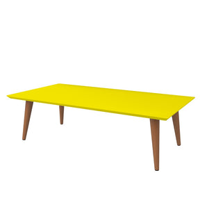 Manhattan Comfort  Utopia 11.81" High  Rectangle Coffee Table with Splayed Legs in YellowManhattan Comfort-End Tables - - 1