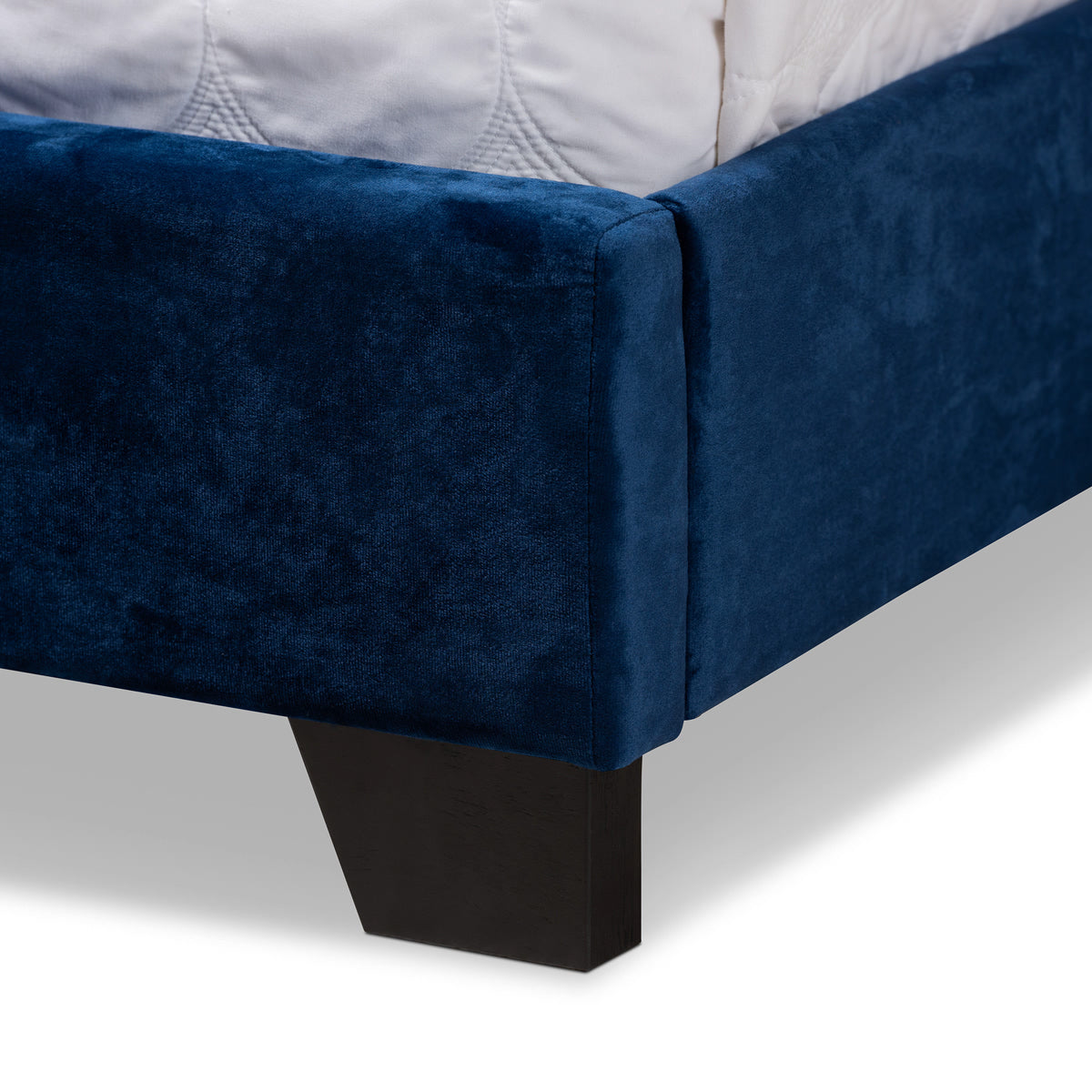 Baxton Studio Candace Luxe and Glamour Navy Velvet Upholstered Queen Size Bed Baxton Studio-0-Minimal And Modern - 6