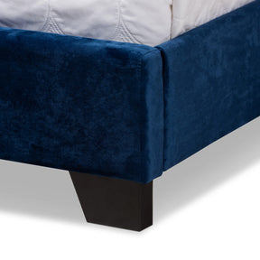 Baxton Studio Candace Luxe and Glamour Navy Velvet Upholstered Full Size Bed Baxton Studio-0-Minimal And Modern - 6