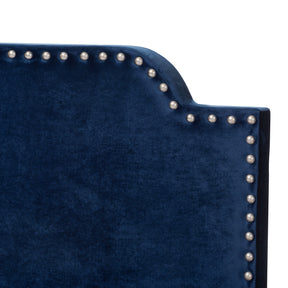 Baxton Studio Darcy Luxe and Glamour Navy Velvet Upholstered Full Size Bed Baxton Studio-0-Minimal And Modern - 5