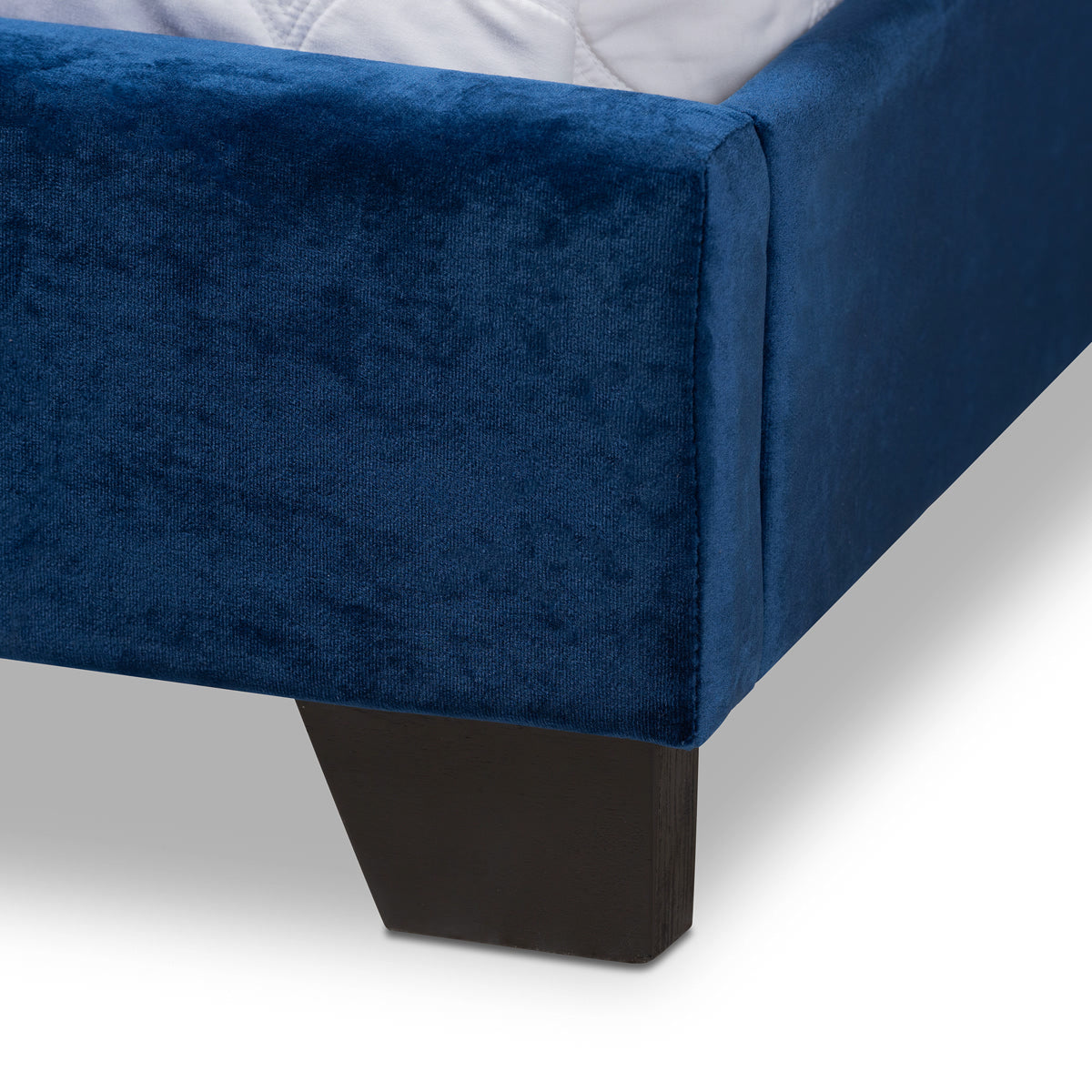 Baxton Studio Darcy Luxe and Glamour Navy Velvet Upholstered King Size Bed Baxton Studio-0-Minimal And Modern - 6