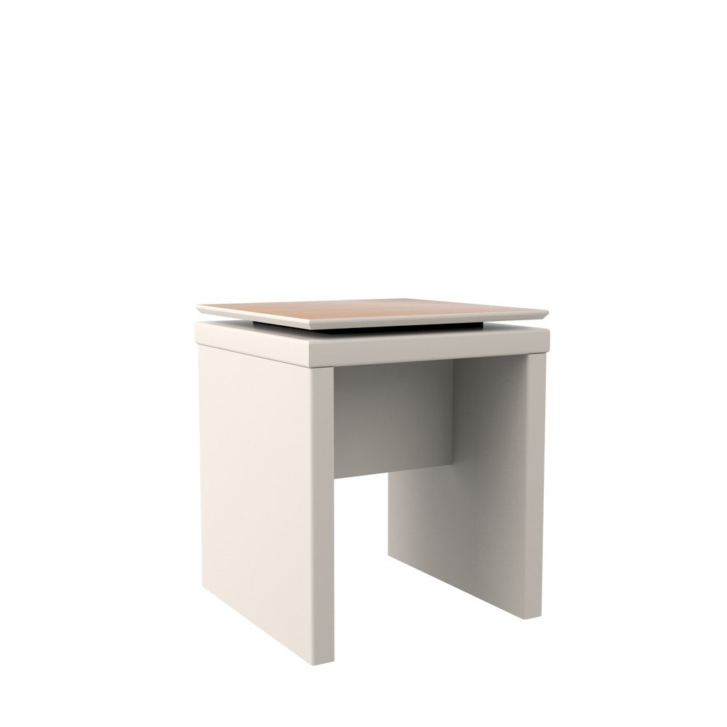 Manhattan Comfort  Lincoln Square End Table in Off White and Maple Cream Manhattan Comfort-End Tables - - 1