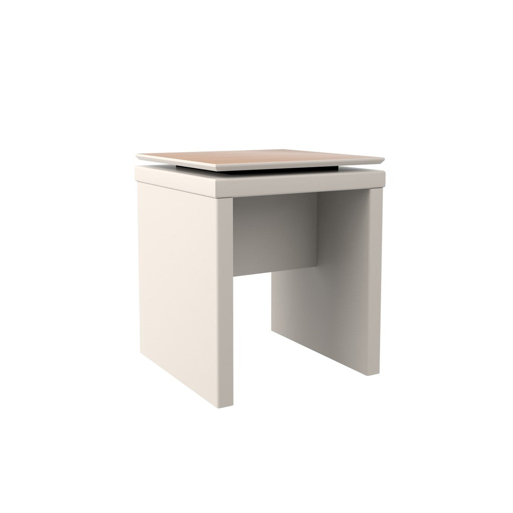 Manhattan Comfort  Lincoln Square End Table in Off White and Maple Cream