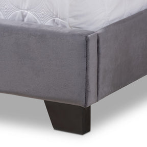 Baxton Studio Darcy Luxe and Glamour Dark Grey Velvet Upholstered Full Size Bed Baxton Studio-0-Minimal And Modern - 6