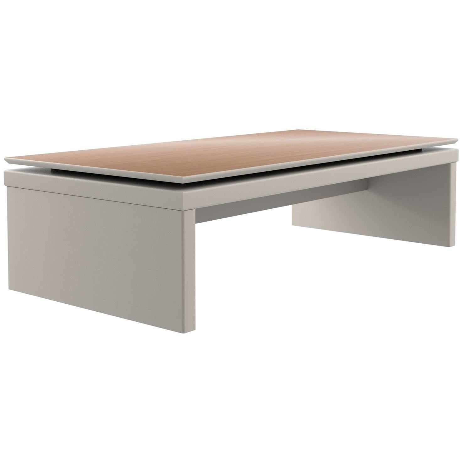 Manhattan Comfort Lincoln Rectangle Coffee Table in Off White and Maple Cream-Minimal & Modern