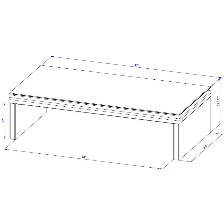 Manhattan Comfort Lincoln Rectangle Coffee Table in White Gloss-Minimal & Modern