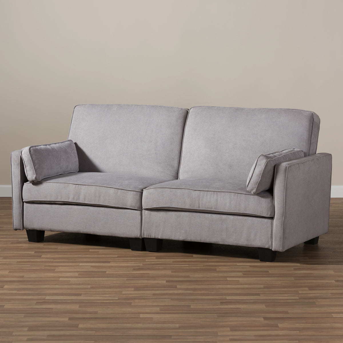 Baxton Studio Felicity Modern and Contemporary Light Gray Fabric Upholstered Sleeper Sofa Baxton Studio-sofas-Minimal And Modern - 5