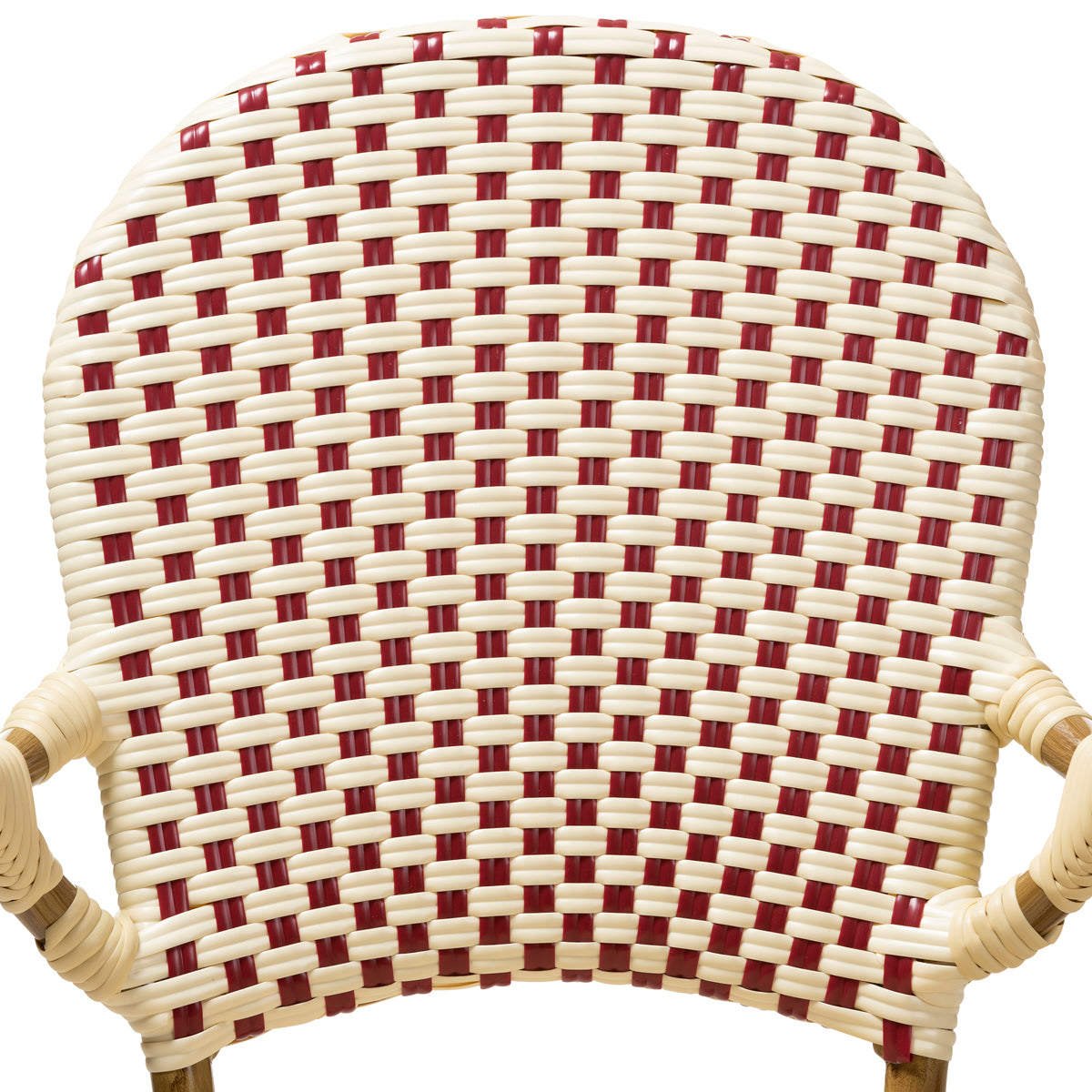 Baxton Studio Seva Classic French Indoor and Outdoor Beige and Red Bamboo Style Stackable Bistro Dining Chair Set of 2 Baxton Studio-dining chair-Minimal And Modern - 4