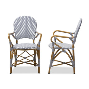 Baxton Studio Seva Classic French Indoor and Outdoor Beige and Red Bamboo Style Stackable Bistro Dining Chair Set of 2 Baxton Studio-dining chair-Minimal And Modern - 3