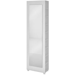 Manhattan Comfort Valencia 2.0- 9-Shelf Shoe Closet with Full Length Mirror in White-Minimal & Modern